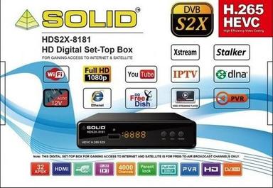 Solid Hds2X-8181 H.265 Hevc Dvb-S2X Fullhd Digital It Box / Set-Top Box Dimension(L*W*H): 22*18*9  Centimeter (Cm)