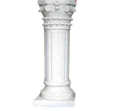 Indian White Marble Carved Pillar