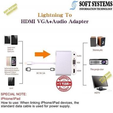 Apple iPad and iPhone LApple iPad and iPhone Lightning to HDMI VGA Adaptor