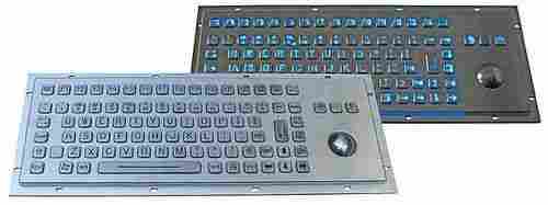 IP65 Industrial Backlight Metal Keyboard With Function Keys And Trackball