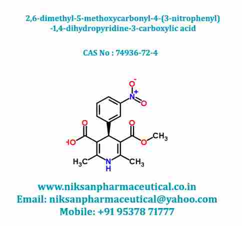 2, 6-dimethyl-5-methoxycarbonyl-4-(3-nitrophenyl)-1,4-dihydropyridine-3-carboxylic Acid