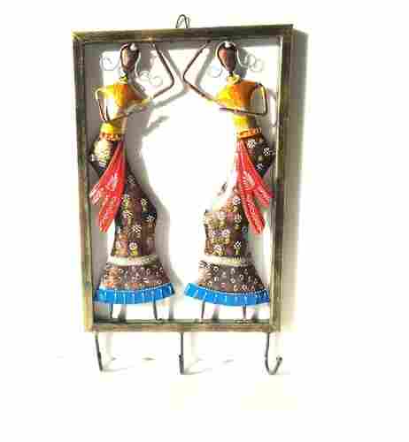 Rajasthani Woman Art Key Holder Hanging Hooks