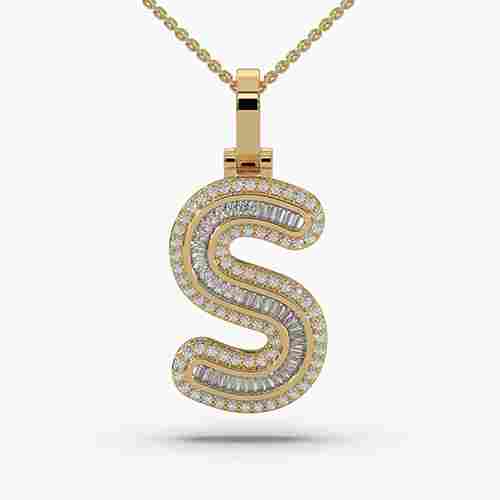 S Alphabet Gold Necklace