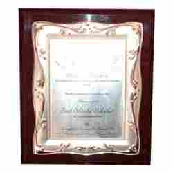 Wooden Certificate With Metal Frame