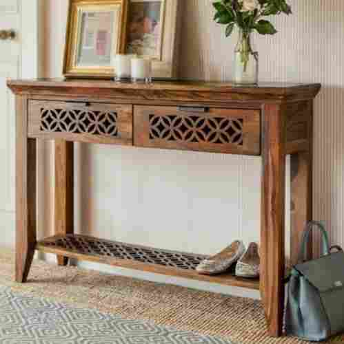 Wooden 2 Drawers Console Table