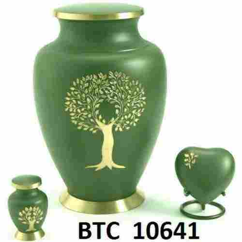 Tree Printed Brass Cremation Urn