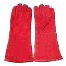 Red Color Leather Gloves
