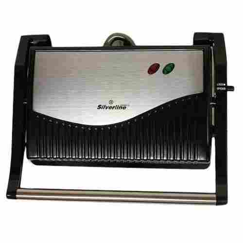 700w Non-Toxic Ceramic Coating, Electric, SilverLine Sandwich Grill Toaster
