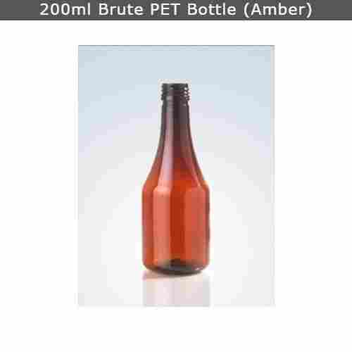 Brown 200ml Brute PET Bottle for Pharma