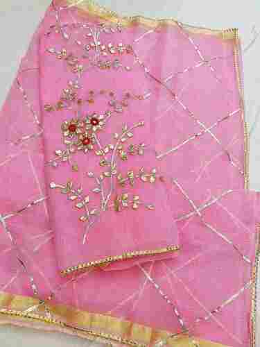 Women Lightweight Party Wear Elegant Look Embroidered Designer Light Pink Saree