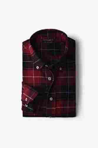 Men 100 Percent Cotton Comfortable And Breathable Full Sleeves Red Black Checkered 