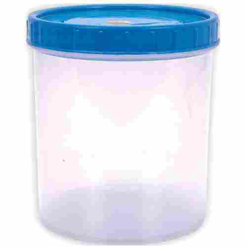 Easy To Carry Lightweight White Transparent Plastic Container With Blue Lid
