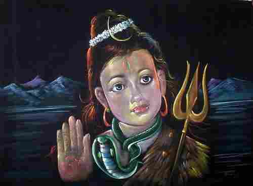 Lord Shiva Velvet Paintings