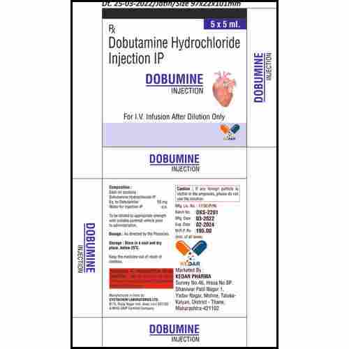 Dobutamine Hydrochloride Injection 250Mg / 5Ml