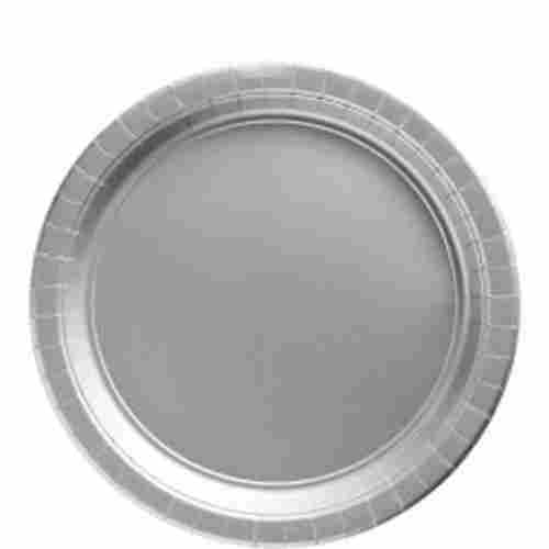For Party Used Round Shaped Good Quality Premium Disposable Silver Paper Plates, Pack Of 50