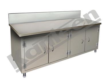 Work Table With 3 Sides Covered & Front Sliding Door