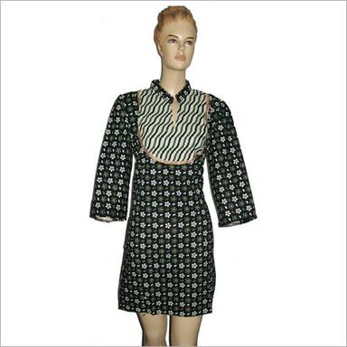 Black Block Print Kurtis