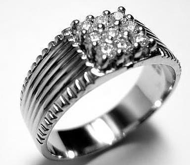 Silver Platinum Diamond Ring