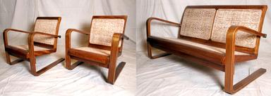 Handmade Teak Art Deco Sofa Set