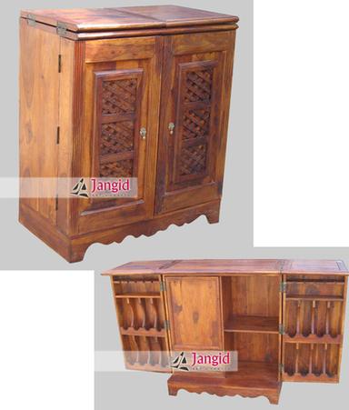 Handmade Indian Sheesham Wooden Wine Bar