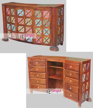 Handmade Traditional Indian Hand Carved Wine Bar Counter