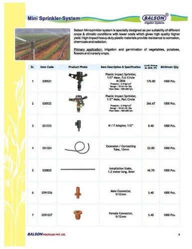 Plastic Sprinkler Fittings