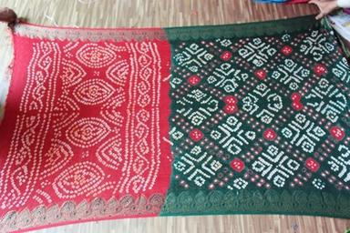 Green And Orange Bandhani Formal Sarees