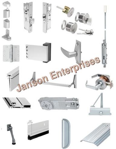 Silver Glass Door Hardware