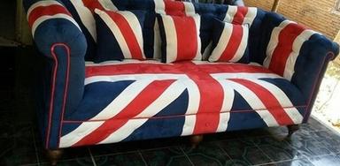 Handmade Blue Union Jack Chesterfield Canvas Sofa