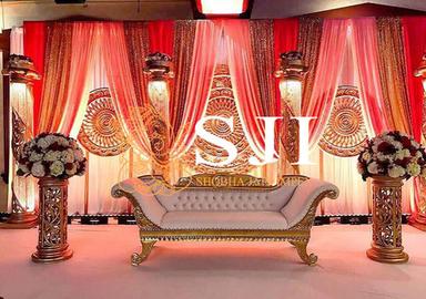 White And Golden Antique Wedding Sofa