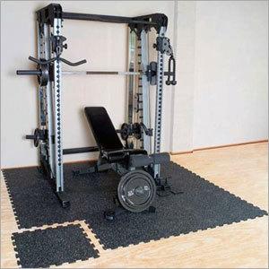 Black Rubber Gym Tiles