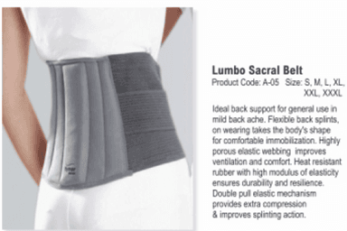 Latex Tynor Lumbo Sacral Belt- Sp;. Size- Xl / Xxl