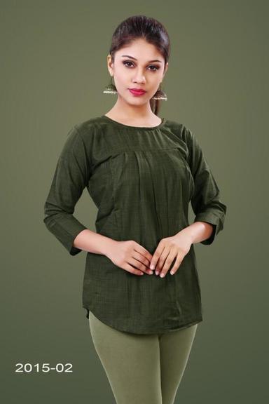 Green Cotton Short Kurtis