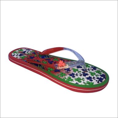 Red Ladies Rubber Chappals