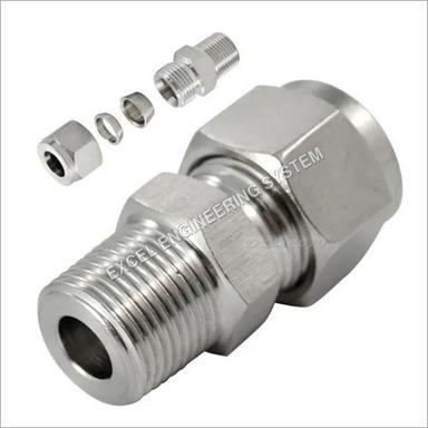Silver Stainless Steel Male Connector