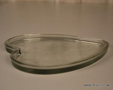 Clear Hear Shape Glass Kitchenware Plate