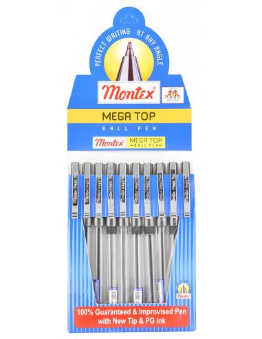 Montex Mega Top Ball Pen ,Blue - Pack of 10