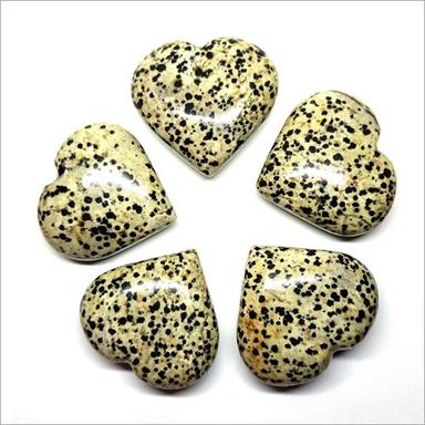 Dalmatian Jasper Puffy Heart Stone