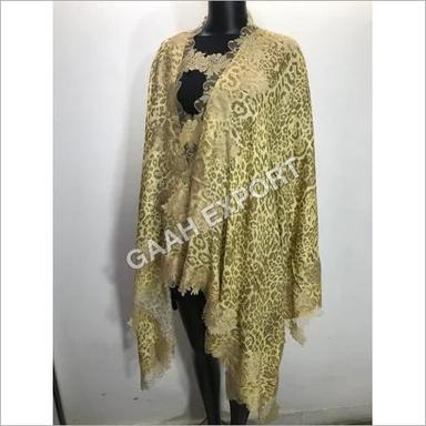 Machine Made Pashmina Printed Lace Stole