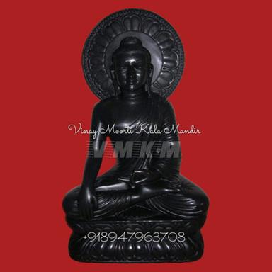 White Black Stone Buddha Sculpture
