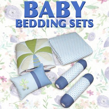 Printed White Cotton Baby Bedding Sets