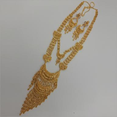 Raani Haar Gold Forming Necklace with earring