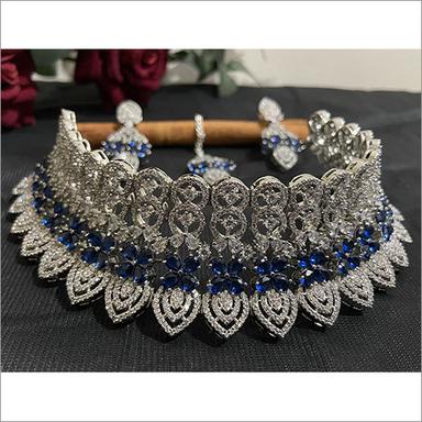 Silver Ladies Cz Zircon Flexible Choker