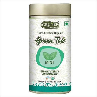 100G Mint Organic Reduces Stress And Antioxidants Green Tea Caffeine (%): No Percentage ( % )