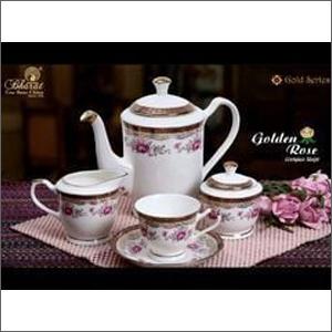 Flower Printed Tea Set Design: Peinted