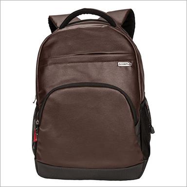Brown Pu Leather Laptop Backpack