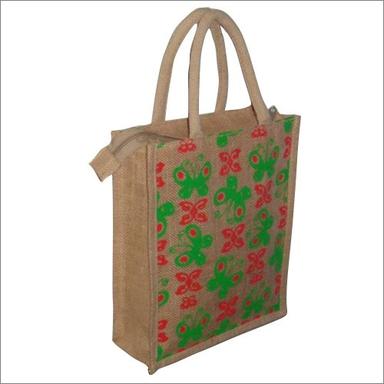 Multicolor Printed Jute Lunch Bag