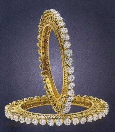 Bridal Wear Diamond Studded Pacheli Bangles Diamond Carat Weight: 7.00Ct Carat