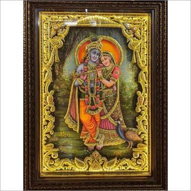 Wooden Multicolor Radha Krishna 3D Painting Size: 24X36 Inches