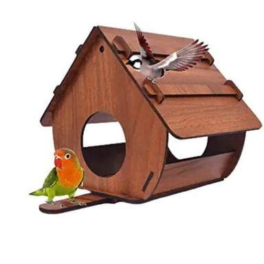 Beige Wooden Bird House